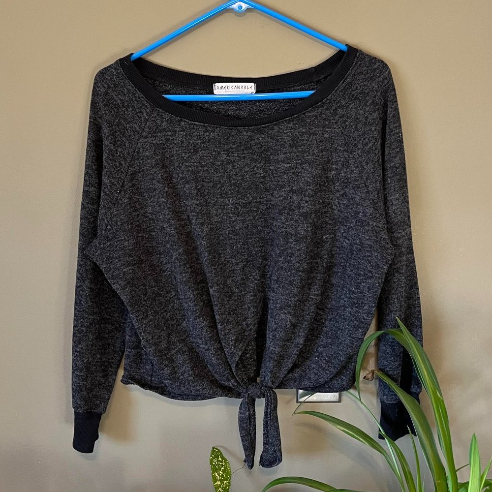 Dark Gray 3/4 Sleeve Light Cozy Shirt